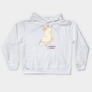 Cute Karate Llama Drawing Kids Hoodie